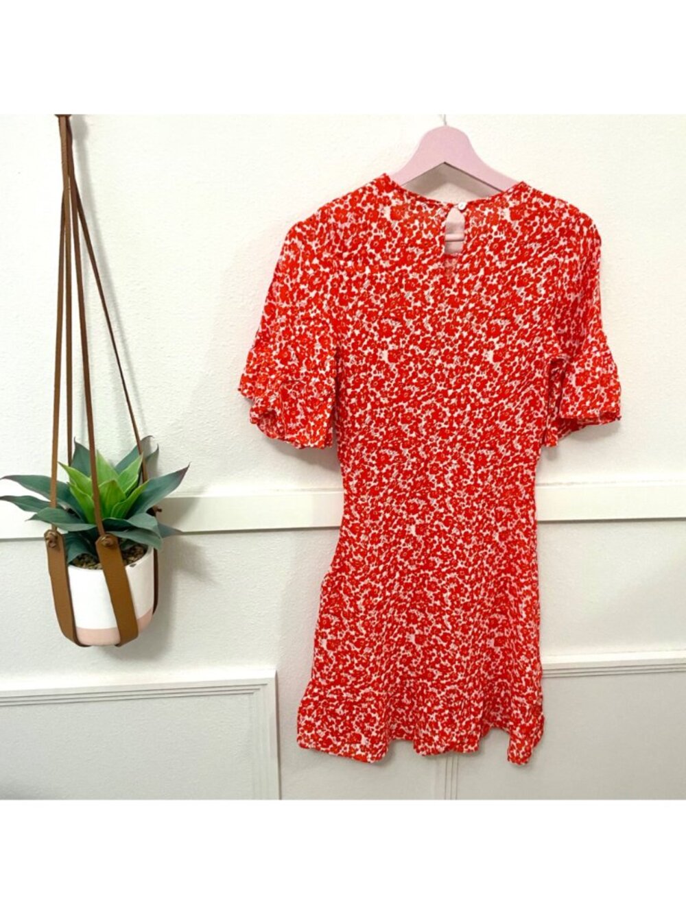 Anthropologie Ranna Gill Midtown Embroidered Dress Size XS Orange Embroidered - Picture 7 of 7